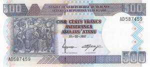 Burundi p38a 500 Francs 1997